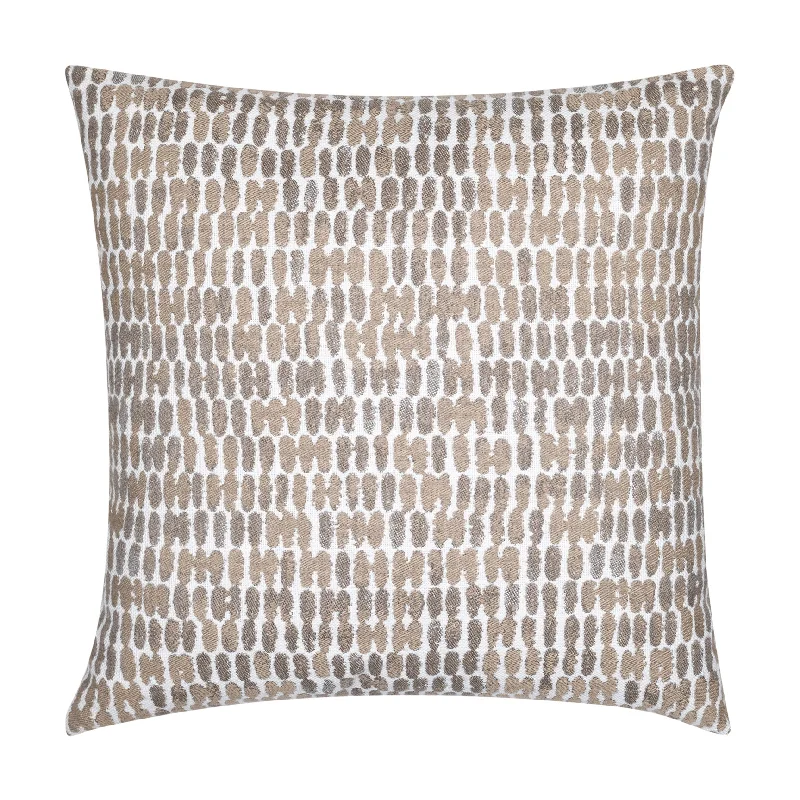 20" Square Elaine Smith Pillow  Thumbprint Latte