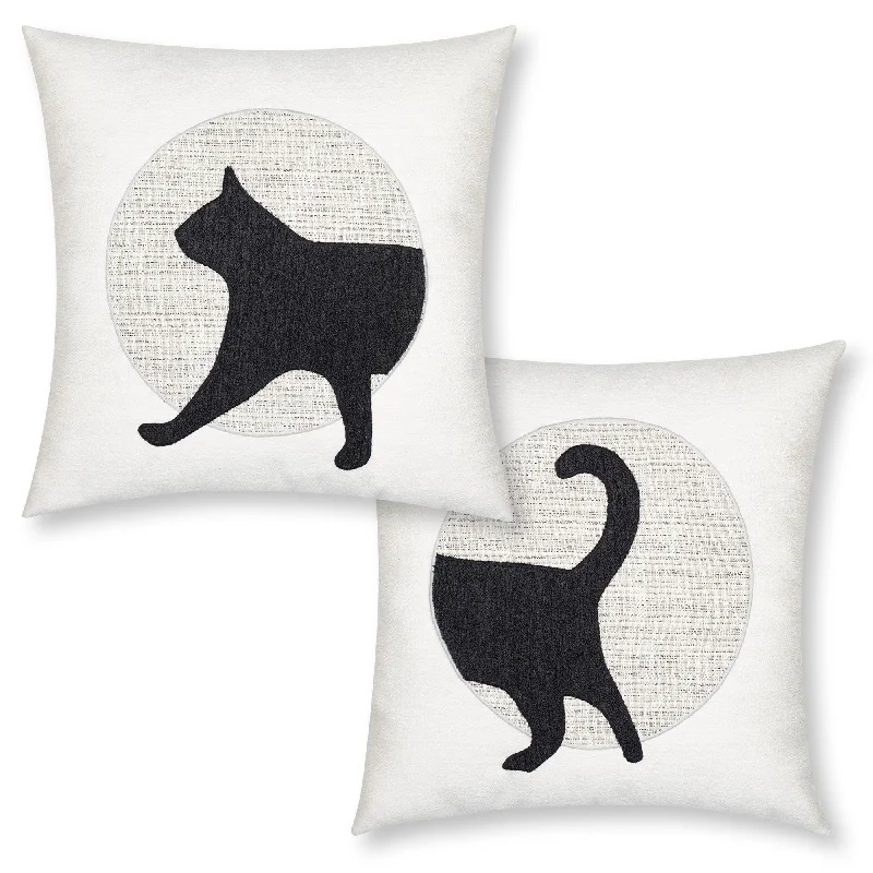 20" Square Elaine Smith Pillow  Unconditional Meow Head & Tail