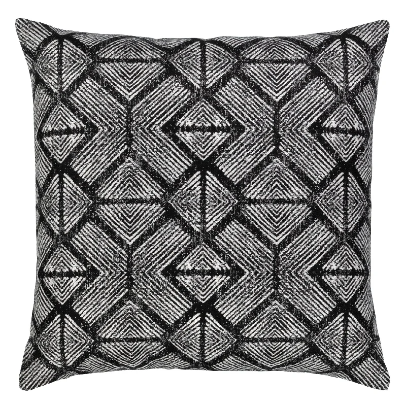 22" Square Elaine Smith Pillow  Bakuba Ebony