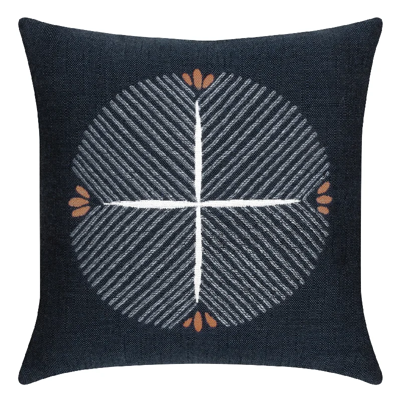 22" Square Elaine Smith Pillow  Direction Indigo