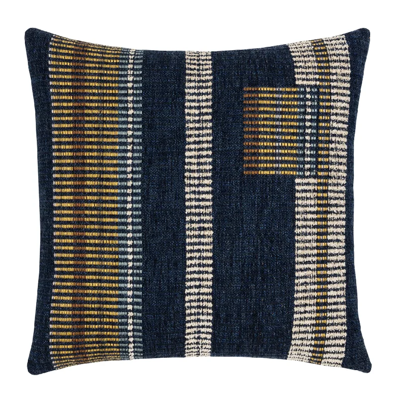 22" Square Elaine Smith Pillow  Voyage Indigo