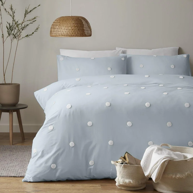 Dot Garden Duvet Cover Set Duck Egg