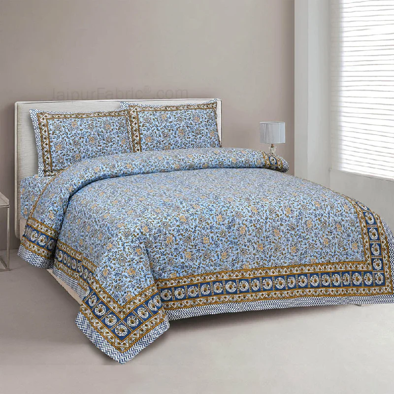 Aromatic Blue Jaipur Fabric Double Bed Sheet