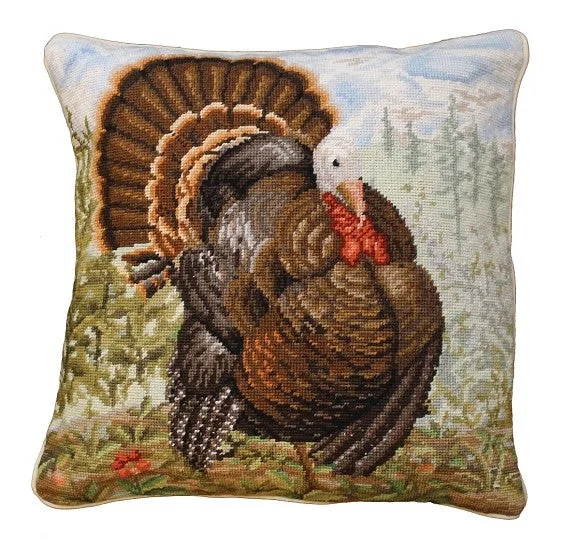 American Tom Turkey -18"x18" Needlepoint Pillow