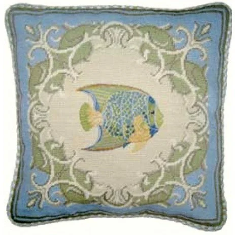 Beauty in Blue - 17" x 17" needlepoint pillow