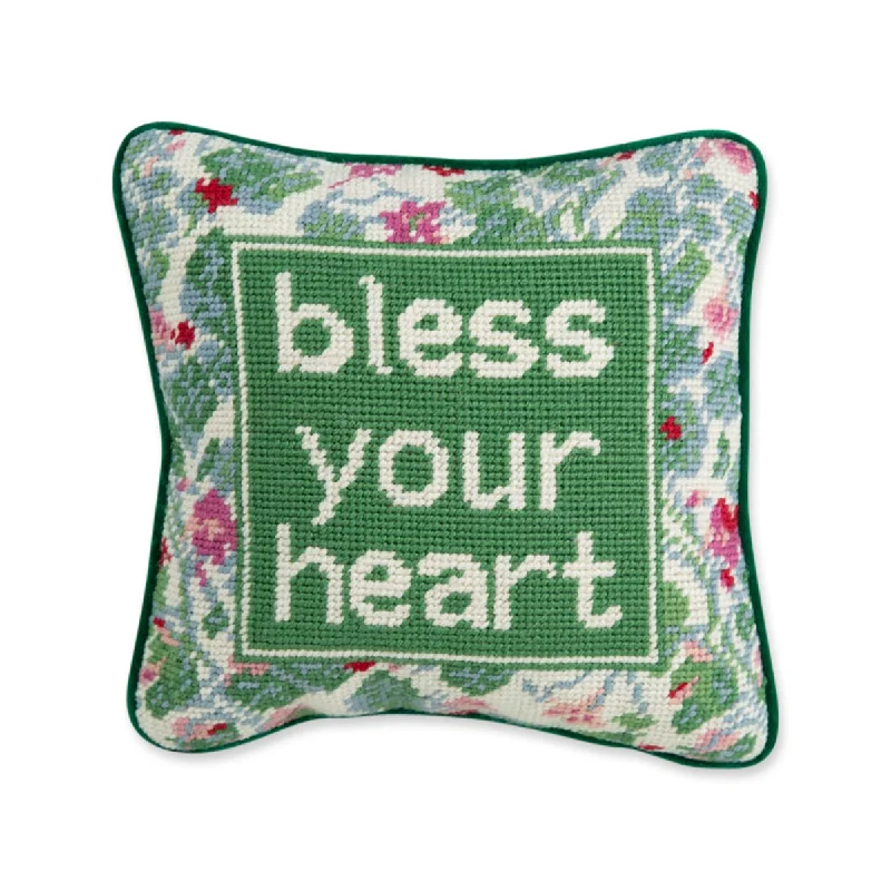 Bless Your Heart Needlepoint Pillow