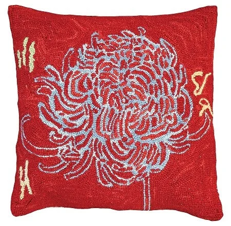 Bloomers 3 20" x 20" Hooked Wool Pillow