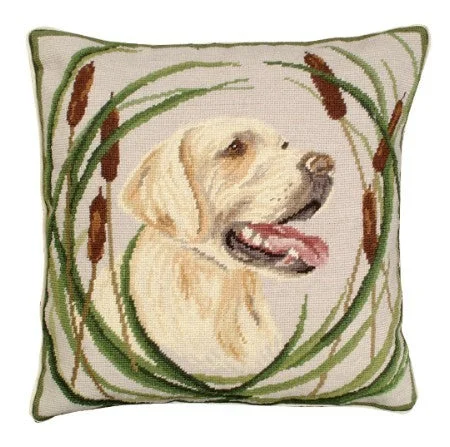 Boomer 18" x 18 Needlepoint Pillow