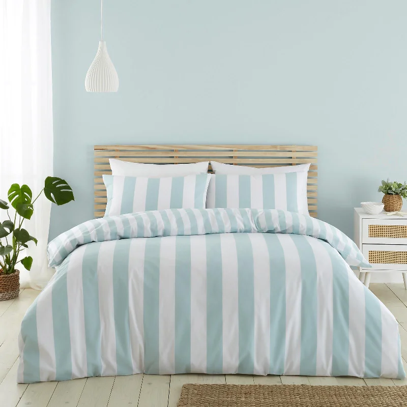 Cove Stripe Duvet Cover Set Seafoam