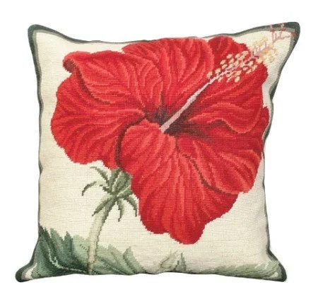 China Rose 18" x 18 needlepoint pillow