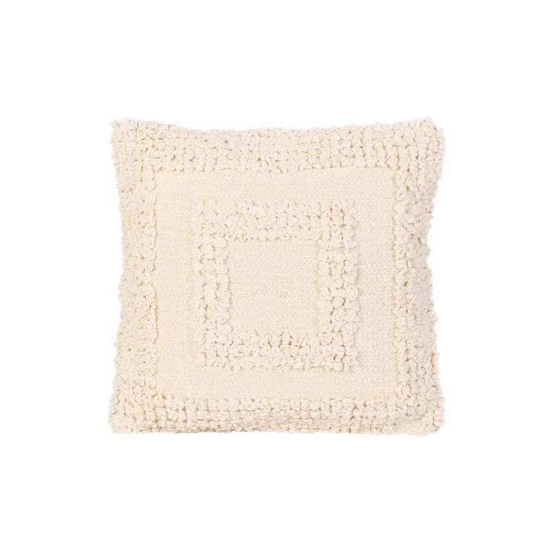 Debbie Boho Cotton Throw Pillow, White