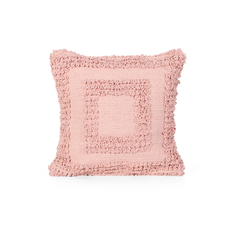 Deborah Boho Cotton Pillow Cover, Pink