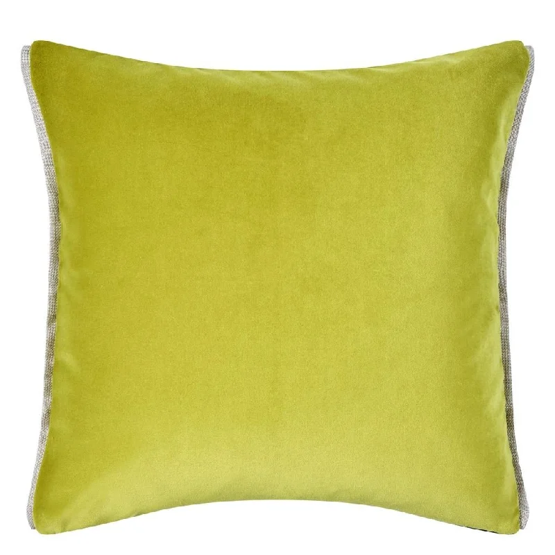 Designers Guild Varese Lime and Fir Velvet Decorative Pillow