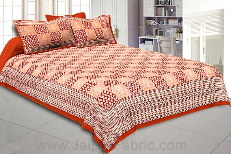 Double Bedsheet Burgundy Checkered Pattern