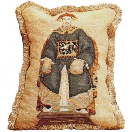 Emperor - 18" x 14" needlepoint pillow