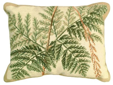 Fern III - 16" x 20"  needlepoint pillow