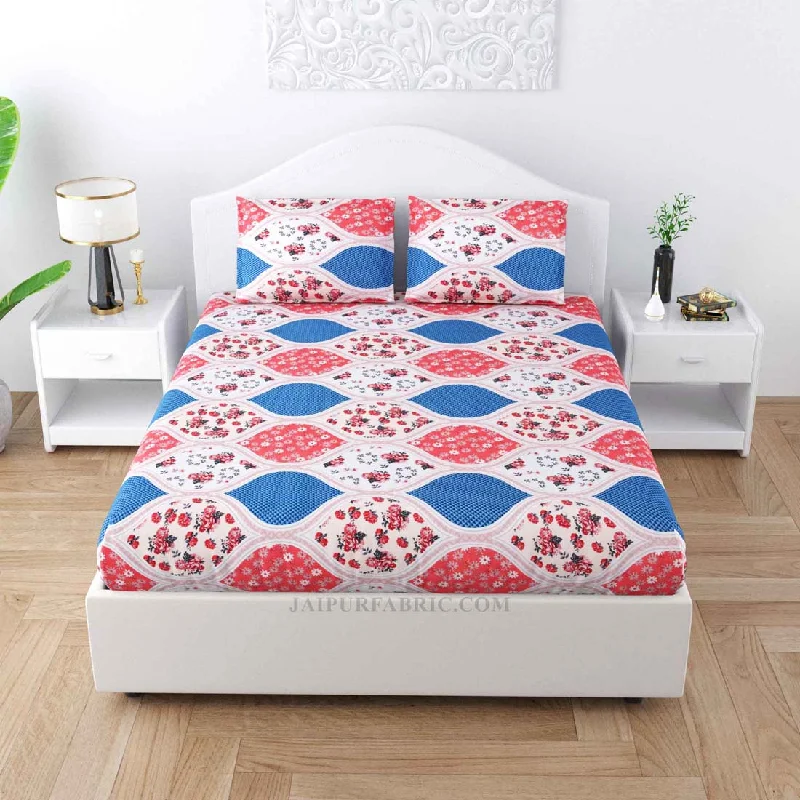 Flowery Waves Colorful Poly Cotton Double Bedsheet