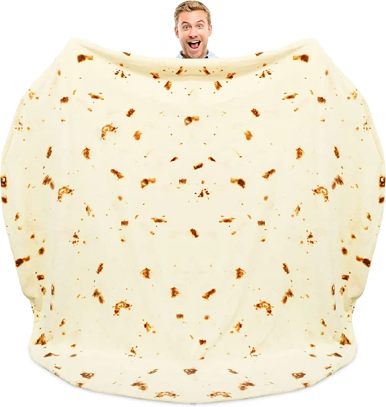 Giant Double Sided Tortilla Blanket 80inches - Novelty Big Tortilla Blanket for Adult and Kids