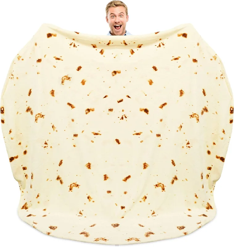 Giant Double Sided Tortilla Blanket 80inches - Novelty Big Tortilla Blanket for Adults and Kids (71 Inches)