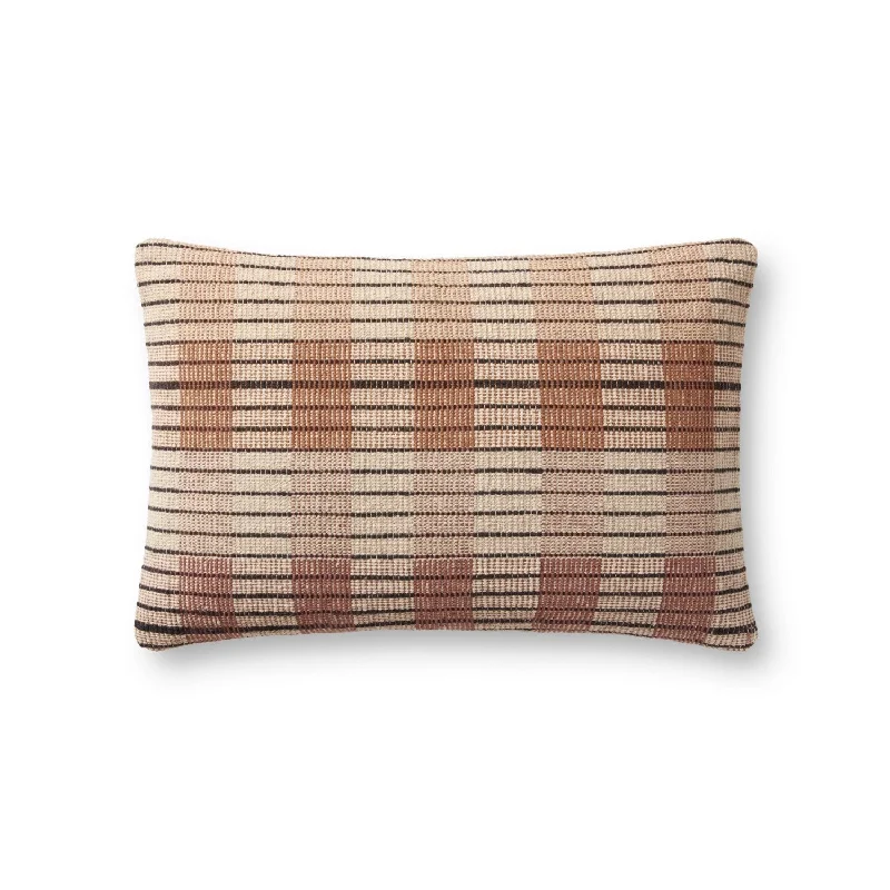 Hand Woven Ivory / Brown Pillow Cover Only