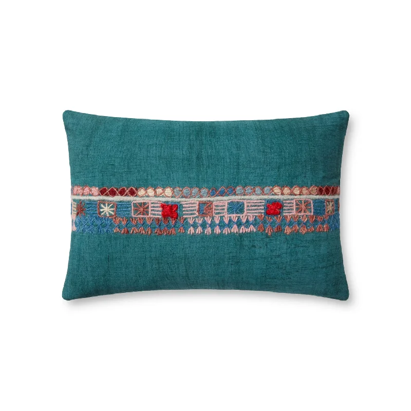 Handcrafted Teal & Multi Pillow