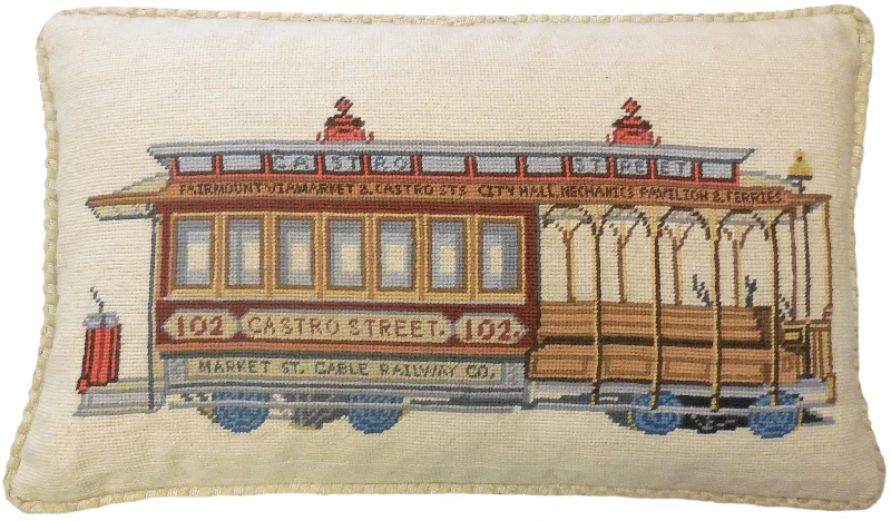 Train - Needlepoint Pillow 15x25