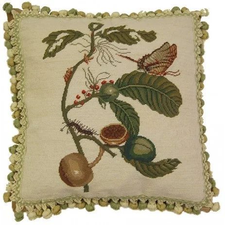 utterfly on Oak - Needlepoint Pillow 18x18