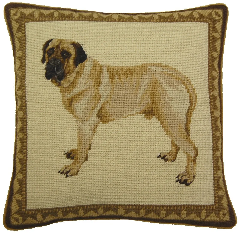 Tan Dog - Needlepoint Pillow 14x14