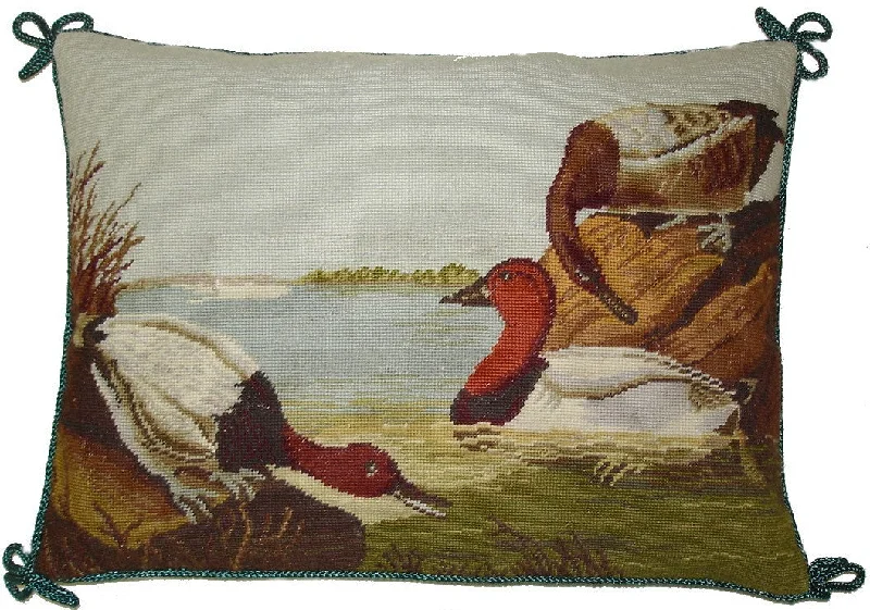 Ducks Swimming - Needlepoint Pillow 12x16