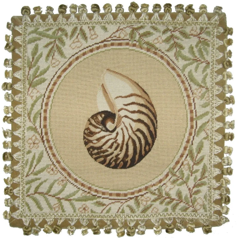 Nautilis - Needlepoint Pillow 18x18