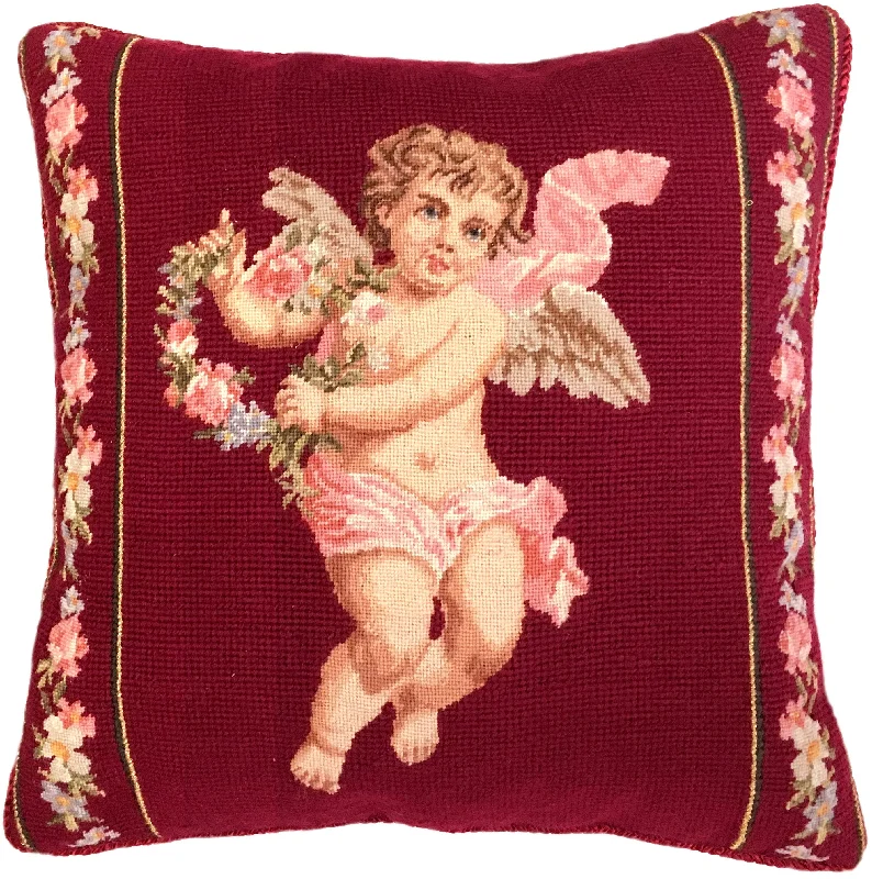 Cherub - Needlepoint Pillow 14x14