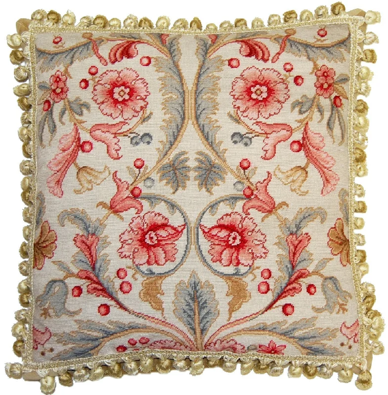 Pink Blooms - Needlepoint Pillow 20x20