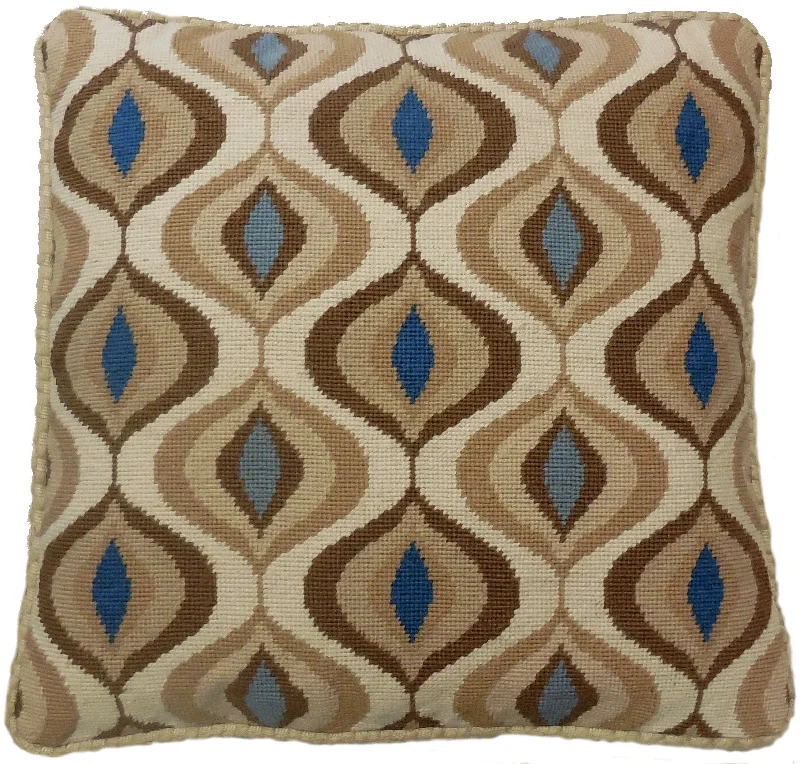 Tan Eye Pattern - Needlepoint Pillow 19x19