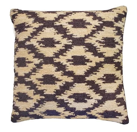 Ikat Onyx 20" x 20" Hooked Pillow