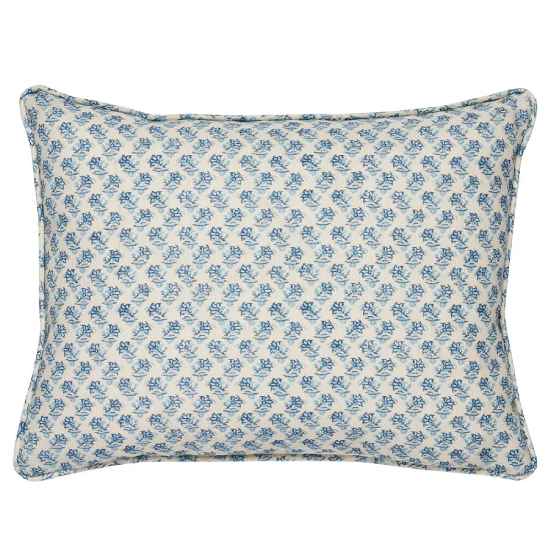 Indigo Oleander Throw Pillow