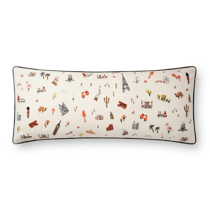 Ivory & Multi Long Pillow