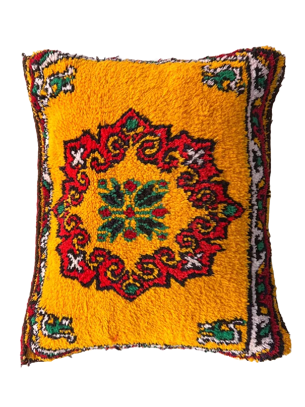 Kalaat M'Gouna's Vintage Pillow - Flower, Yellow