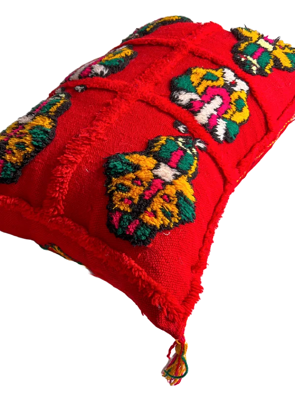 Kalaat M'Gouna's Vintage Pillow - Multi Square, Red