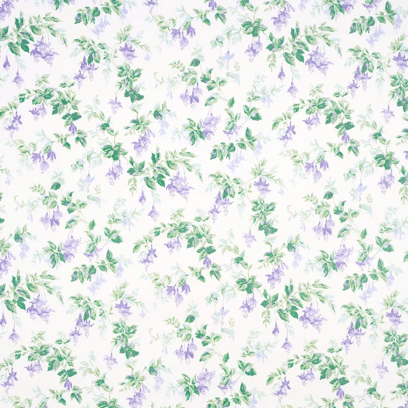 Lavender Garden Gate Floral Print Fabric