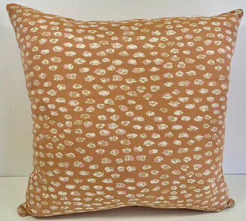 Luxury Outdoor Pillow - 22" x 22" - Pink Leopard Sorbet; Sunbrella, or equivalent, fabric with fiber fill