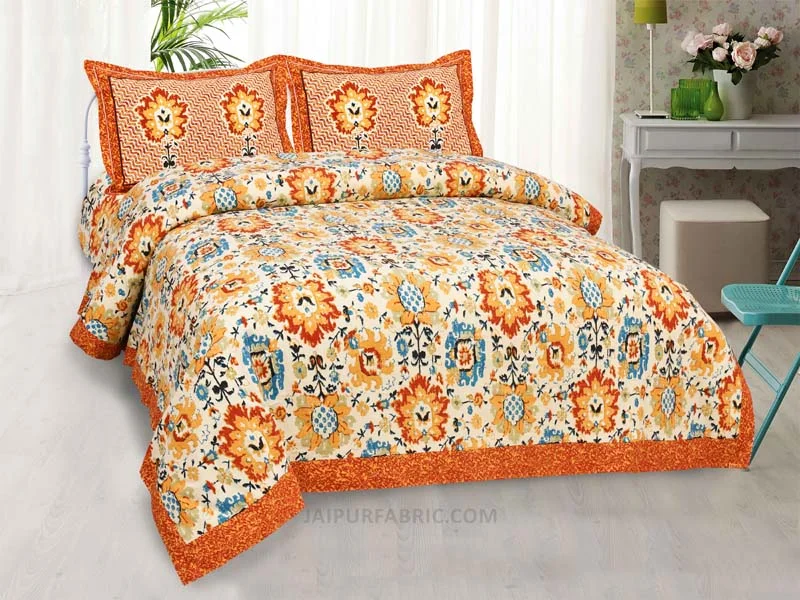 Meridian Herbal Sun Painting Prints Double BedSheet