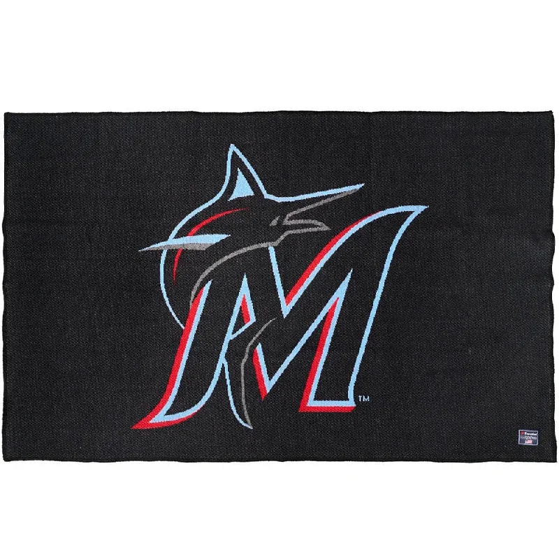 Miami Marlins Wool Throw Blanket