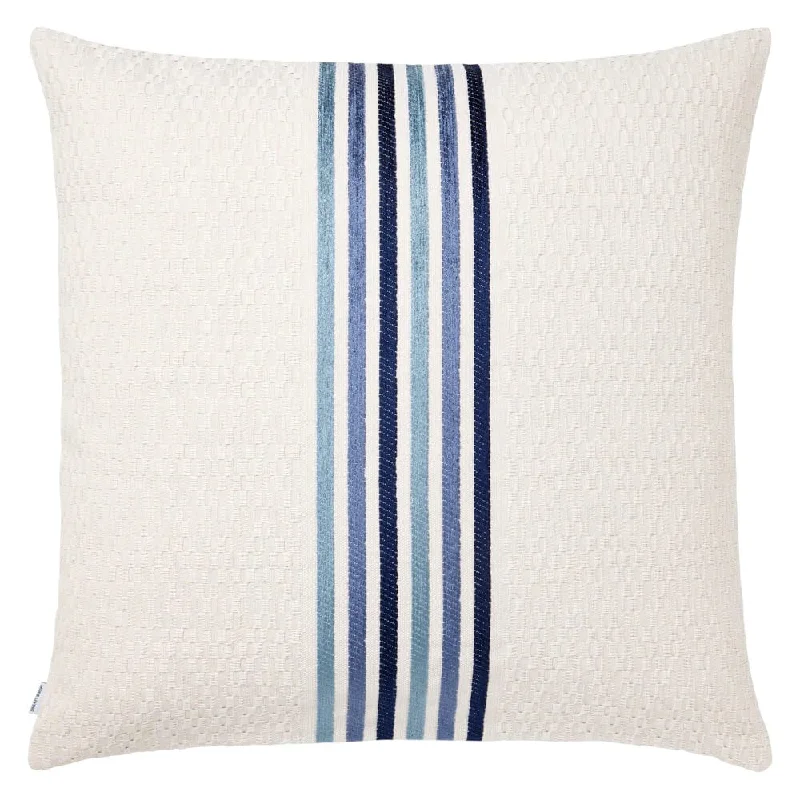 Mar White & Blue Striped Pillows by Mode Living