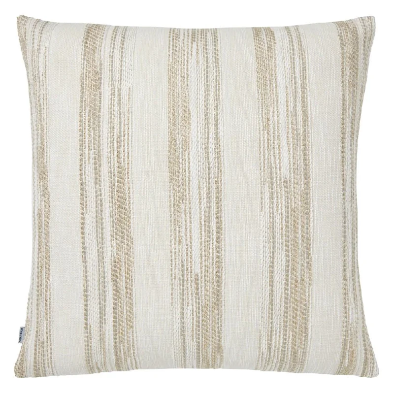 Terra Striped Beige Metallic Pillows by Mode Living