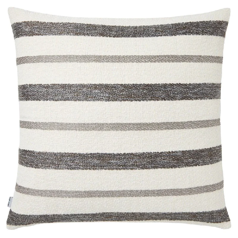 Terra Striped Gray Metallic Pillows by Mode Living