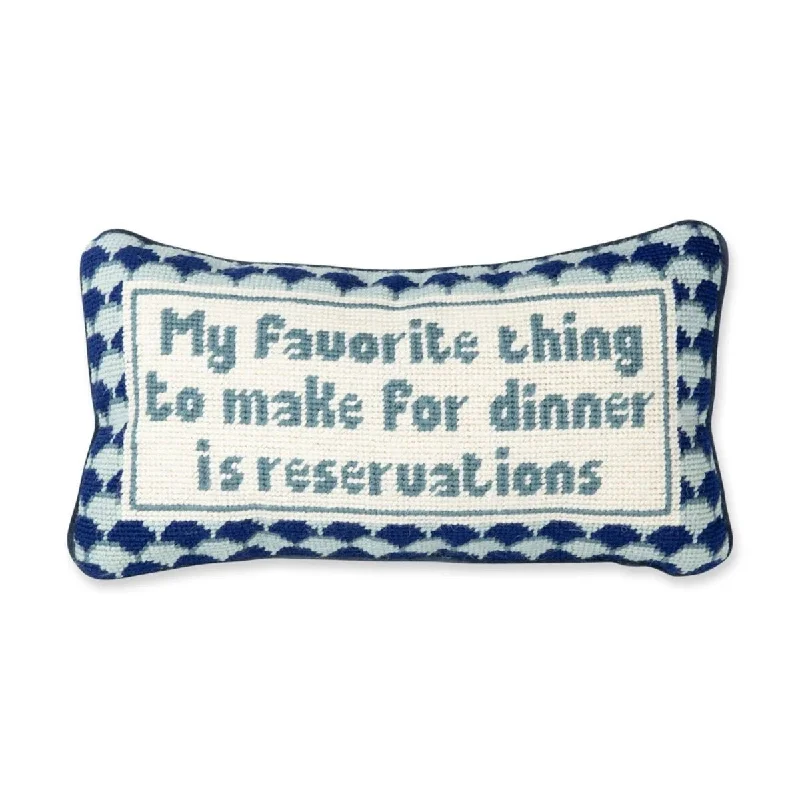 My Favorite Thing to Make for Dinner Needlepoint Pillow by Furbish Studio