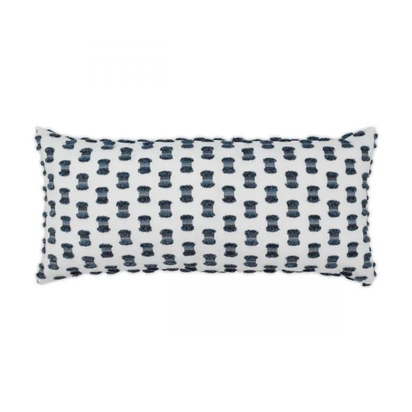 Luxury Outdoor Lumbar Pillow - 22" x 12" - Fifi - Indigo; Sunbrella, or equivalent, fabric with fiber fill