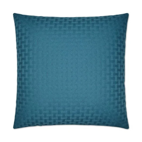 Luxury Outdoor Pillow - 22" x 22" - Carmel Weave - Turquoise; Sunbrella, or equivalent, fabric with fiber fill