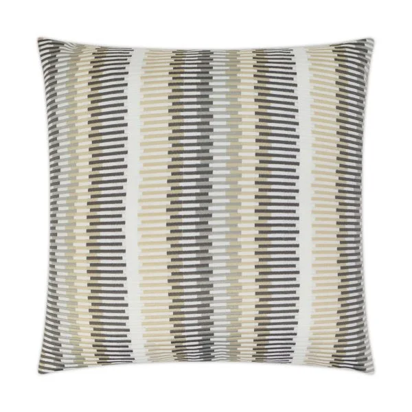 Luxury Outdoor Pillow - 22" x 22" - Sunfun Stripe-Linen; Sunbrella, or equivalent, fabric with fiber fill