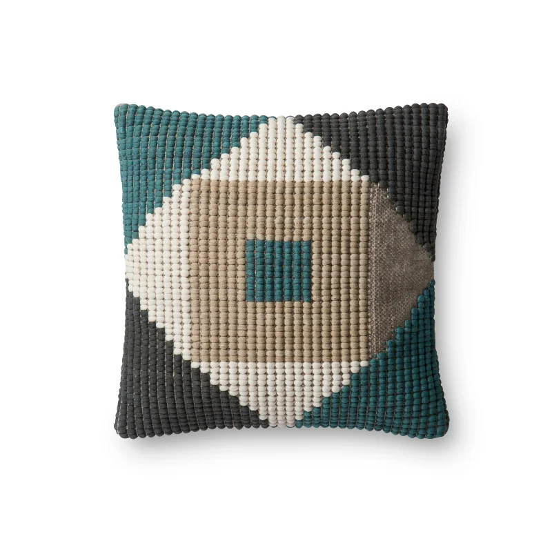 Teal & Multi Indoor/Outdoor Pillow